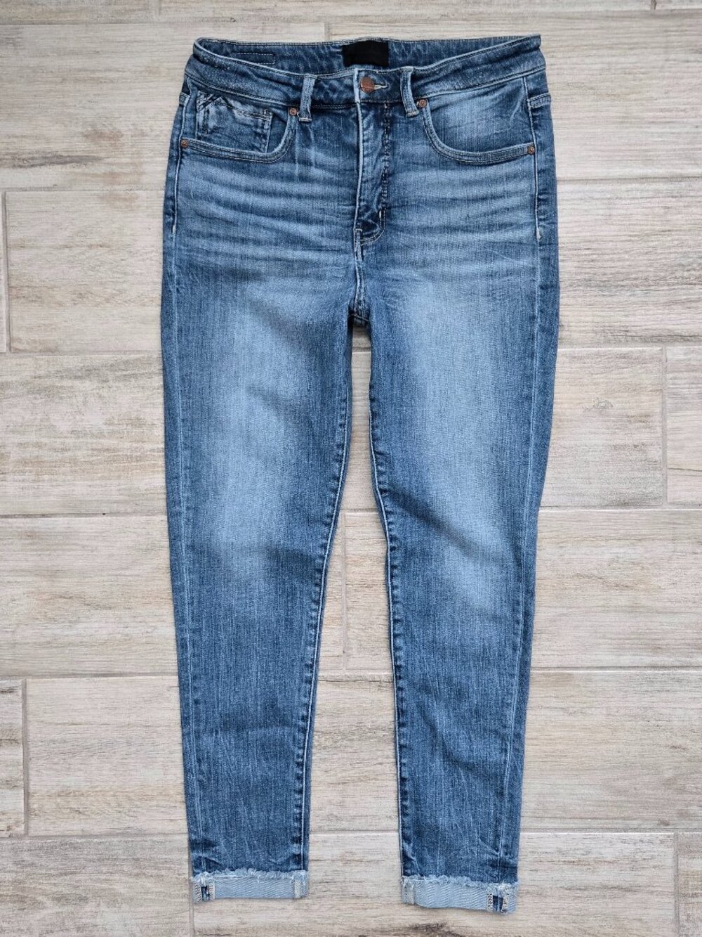 Buckle Black Fit No 35 Cuffed Ankle Skinny Jeans Womens Comfy Stretch Denim 31
